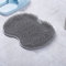 Back/Feet Scrubber for Shower,Silicone Shower Brush with Suction Cup for Cleaning & Exfoliating Skin,Floating Body Long Bristles for Wet or Dry Brushing,Cleans The Body Easily,30×25cm (Gray)