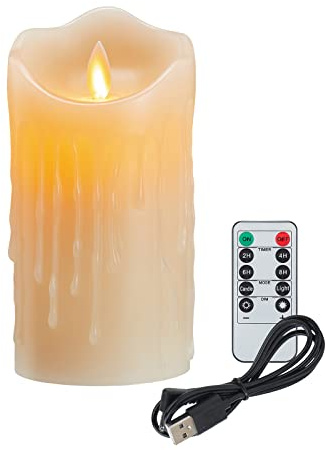 Koelaa Wiederaufladbare LED Kerzen mit Fernbedienung und Timer, Flammlose Kerzen für Tischdeko, Weihnachten, Adventskranz, Halloween, Romantik Dinner, Hochzeit – 7.5 x 15cm