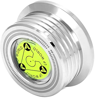 QWORK Record Weight Phono LP Disc Stabilizer, 60HZ Record Weight Stabilizer, with Bubble Leveling (60Hz, Silver)