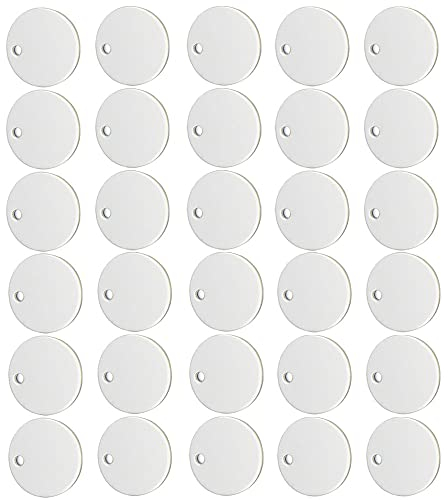 Tucireat Stanzen Blanks Aluminium 30 Stück Runde Blank Tag Runde Blank Stamping Tag Runde Scheibe Tag Stanzen Blanks Aluminium Blank AnhangerBlank Dog Tags Erkennungsmarke Pet Tag für Haustier
