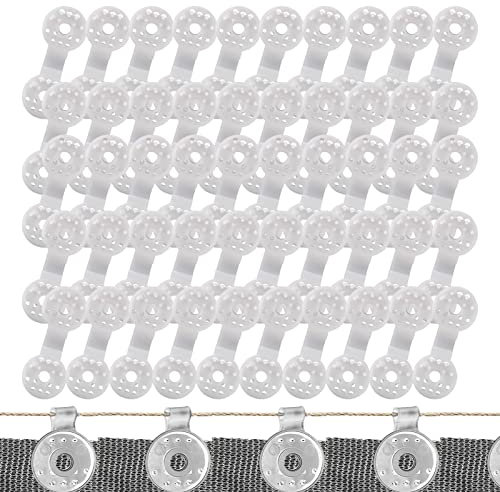 50 Tela Sombra con Agarre Bloqueo Resistente, Clips Jardín Redondos Duraderos para Malla, Clip Fijación Red Sombrilla, Abrazaderas Lona, Clips Tela Negra Malla