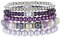 FULU AUTUMN Boho Perlenarmband Damen Mehrschichtiges Armband mit Kristalle Perlen Modeschmuck Geschenke für Frauen(32-Purple)