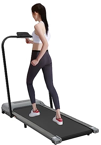 Laufband Klappbar für Zuhause, Walking Pad Unter dem Schreibtisch 1-10km/h 3PS mit LED-Anzeige und Fernbedienung Ultra Slim Walking Treadmill für Haus Büro