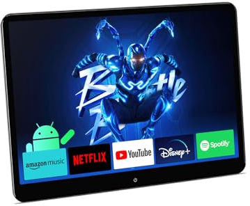 XTRONS 14 Zoll drehbarer Rücksitz Android TV Kopfstütze Monitor Tablet 4+64 Unterstützung Portrait Modus Screen Mirroring und Steuerung HD Input & Output QHD IPS Volllaminierter Bildschirm