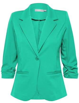 fransa FRZablazer Damen Blazer Kurzblazer Jacke mit Stretch Geraffte Ärmel mit Taschen, Größe:S, Farbe:Holly Green (165932)