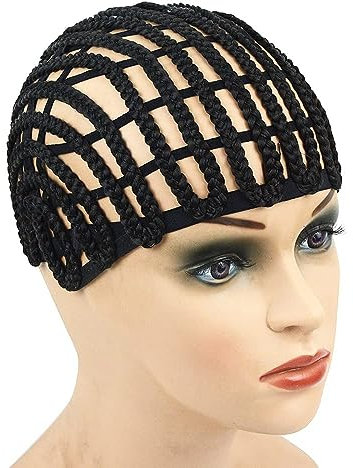 YANTAISIYU 1 Stück Braided Wig Cap Häkeln Braids Mütze Perückenkappen Haarkappe für Perücken Crochet Wig Cap mit Haarkamm Clips