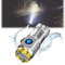 EHOTER Mini linterna Monster de tres ojos de 3 ojos ultra brillante portátil pequeña linterna LED súper brillante, mini linterna recargable, linterna de alto lúmenes (plata)