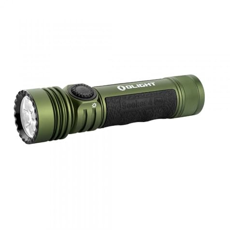 OLIGHT Seeker 4 Pro Linterna LED 4600LM 260M Recargable con Funda Luz con Sensor Alta Potencia IPX8 Super Potente Tactica Militar Linterna Largo Alcance (Blanco Frío, Verde)