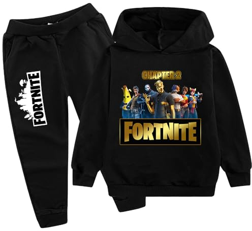 zhaojiexiaodian Sweat à capuche imprimé 3D unisexe pour garçons, sweat à capuche de jogging pour enfants, tenue hip hop streetwear (FR/ES, Numérique, 130, Noir (C))