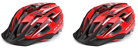 lerwliop 2 Satz von Fahrradhelm Rücklicht Reithelme Hut geformte Dame Erwachsene verstellbare Kappe Motorrad Sport Rot Schwarz, rot schwarz 2Satz