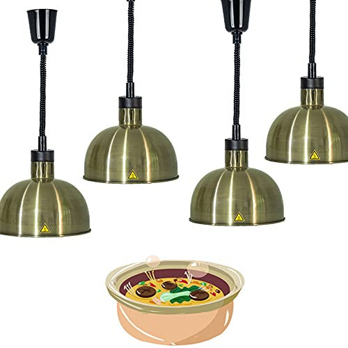 Kommerzieller Lebensmittel-Wärmelampenwärmer, 250 W Buffet-Catering-Heizlicht, Restaurant-Kronleuchter-Ausrüstung, um die Lebensmittel frisch und lecker zu halten, verstellbare Länge 60–180 cm, ideal