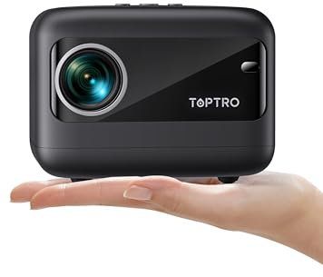 Mini Projecteur,TOPTRO 15000 Lumens 1080P Full HD,VideoProjecteur Portable Focus Électrique,RétroProjecteur 5G WiFi Bluetooth 5.2, ±50° Correction 4-Point,Compatible avec Smartphone/HDMI/USB/TV Stick