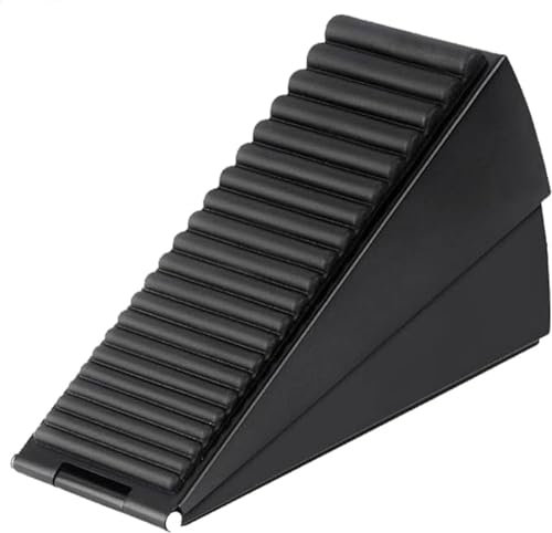 Strongest Large Door Stopper - Heavy Duty Wedge, Tall Stoppers for Bottom, High Adjustable Spring Loaded Stainless Steel+Rubber Stop Suits Any Heavy Door (Black)