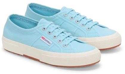 Superga 2750 Cotu Classic Canvas Sneaker für Damen und Herren - Low-Top Schnürschuhe mit Gummisohle und gepolsterter Innensohle, Crystal Azul/Favorio, 10.5