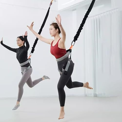 Schweres Bungee-Widerstandsband Kit Set mit 1/2/3 Bungee-Tanz-Widerstandsgurtseilen – Professionelles Hänge-Yoga-Fitness-Bungee aus schwerer Kordel für Aerial Dance, Heim-Schlingentrainingsset mit Zub