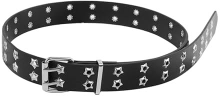 ANDRESLAD Punk-damengürtel Gürtel Für Frauen Gürtel Frau Gürtel Damen Punk-gürtel Damengürtel Für Hosen Stern-taillengürtel Gürtel Für Jeans Verstellbare Gürtel Für Damen Leder Black