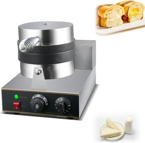 DAYOBOB Máquina para Hacer gofres Rellenos, sandwichera, Placas antiadherentes, Control de Tiempo y Temperatura, máquina para Hacer Hamburguesas, brioches y Helados para panaderías y restaurantes