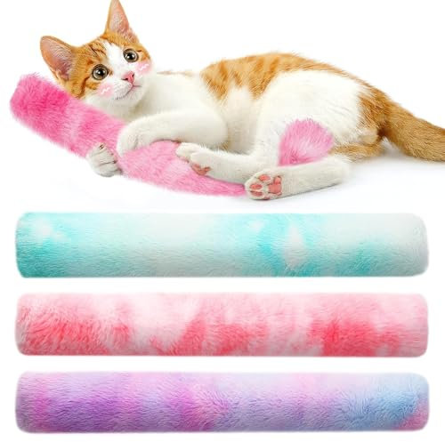 3 Pièces Jouet Chat en Peluche à Chat Peluches d'herbe à Chat Séchée Coussin Herbe à Peluche pour Chaton pour Chats Jouet Chat Interieur Soulagez-Le Son Ennui