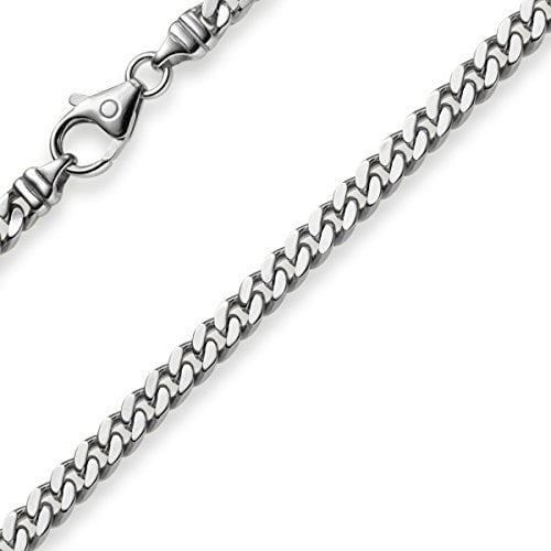 4mm Panzerkette Kette Collier aus 750 Gold Weißgold Goldkette 70cm Unisex