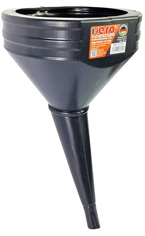 HERO Trichter XXL Einfülltrichter 21cm, abgewinkelt mit Sieb, Kunststoff Universal Trichter Kraftstofftrichter Einfülltrichter Öltrichter 41-204