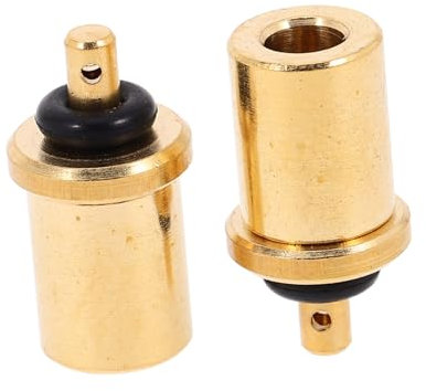 AUTSUPPL 2-piece Brass Gas Refill Adapter Set Gas Cylinder Coupler for Camping Stove Needle Valve for 1lb Tanks Vintage Stove Grommet