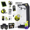 Garden Highpro - Growbox Komplettset Anbau Set mit LED Vollspektrum Grow Lampe Dimmbar, 60x60x160 cm, mit Ventilator, Abluft Aktivkohlefilter, Growzelt Anzucht Gewächshaus, Grow Tent Complete Set