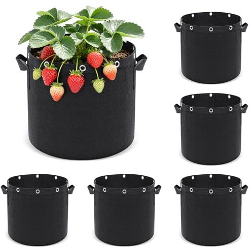 Newthinking Bolsas de Cultivo 11L, macetas de Tela, 6 Unidades, con Asas