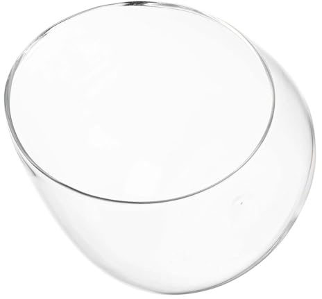AKOOSY Glasschale für Sukkulenten und Terrarium Schräge Transparente Glasvase Ø15cm für Hydrokultur Mikrolandschaften Kleiner Pflanzgefäß für Büro und Wohnraum