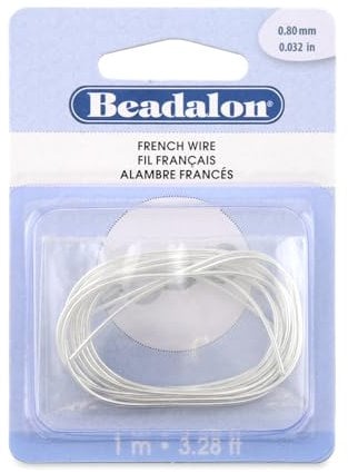 Beadalon French Wire 0.8mm Silver Plated, 1-Meter