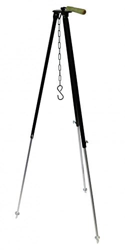 OUTDOOR-KESSELN ausziehbares Teleskop Dreibein, verschiedene Varianten von 80-200cm, lackiert schwarz oder hammerith goldbraun, Farbe:schwarz, Größe:120-200 cm