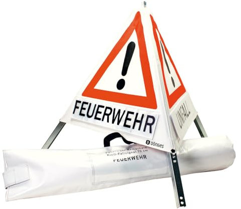 Dönges Klett-Faltsignal, 700 mm, retroreflektierend, ohne (Faltsignal Warnpyramide Warndreieck Feuerwehr Polizei Unfall Warnsymbol Warnung Klettschilder)