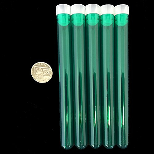 Plastic Test Tubes 150 X 16mm For Shots,Wedding Favours,With Cap, Kryptonite Green, 100 Pieces