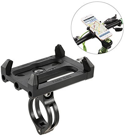 Lixa-da Fahrrad-Telefonhalterung + Sicherheitsbänder, verstellbar, Universal, Handyhalterung für Fahrradlenker, MTB, GPS Bracket Cradle Clamp Mountainbike (Schwarz -2) 180° verstellbar