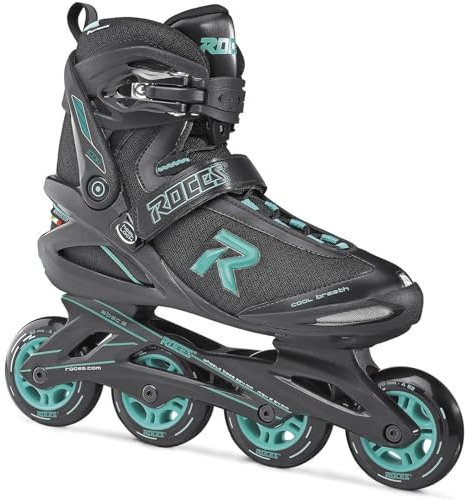 Roces Damen Icon Fitness Inline Skate, Schwarz/Aqua, US 10