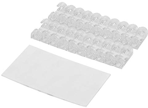 20 Stück selbstklebende Kabel-Management-Kabel-Clip Draht-Ordentlicher Klemmhalter Organizer Clips (transparent)