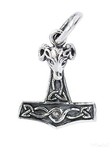 Thors Hammer Anhänger für Kette | mit 925 Sterling Silber versilbert, Schonenhammer Kettenanhänger, Thor Hammer Amulett für Kette, Thorhammer, Mjölnir, Mjoelnir, Mjolnir, Thorshammer, Wikinger Schmuck