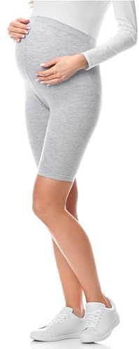 Be Mammy Leggings Courts de maternité Confortables en Coton Pantalons de maternité pour l'été Legging Court Grossesse Maternité BE20-228 (Mélange XXL)