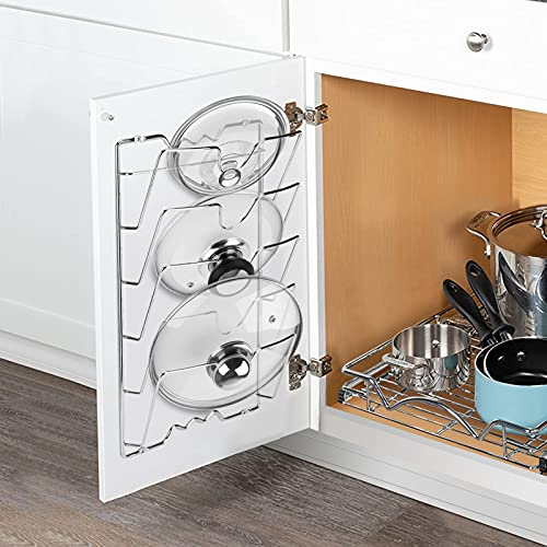 Topfdeckelhalter, Vertikaler Topfdeckelhalter Wand, 5 Etagen Solong Topfhalter für Wand Metall, Deckelhalter Organizer für Küchenschrank, 43,4 x 27,8 x 9,7 cm