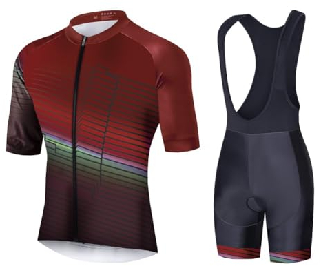 UGLY FROG Milchfaser Radfahren Jersey Männer Fahrradbekleidung Fahrrad top Herren Radtrikot Set 3D Gepolsterte Trägerhose Sommer Atmungsaktiv Kurzarm Bike Shirts Fahrradanzug