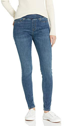 Amazon Essentials Jeggings Elásticos de Tiro Medio - colores interrumpidos Mujer, Lavado Medio, 40 Corto