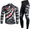 ZEROBIKE Herren Atmungsaktiv Schnelltrocknend Fahrradtrikot Set, Outdoor Lange Ärmel Radsport-Shirt + 3D Gel Gepolsterte Fahrradhose, 009, M