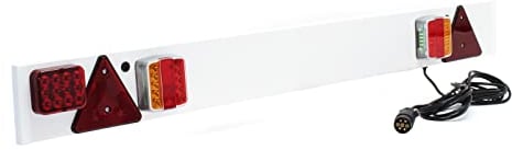 Wiltec LED Anhänger Lichtleiste 7-polig 12V 137 cm, Anhängerbeleuchtung für PKW und Fahrradträger, Adapter für Anhänger