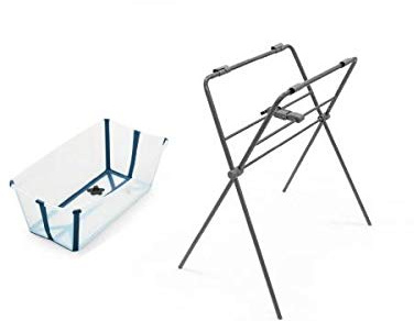 Stokke Flexi Baño Bañera y Soporte - Transparente Azul