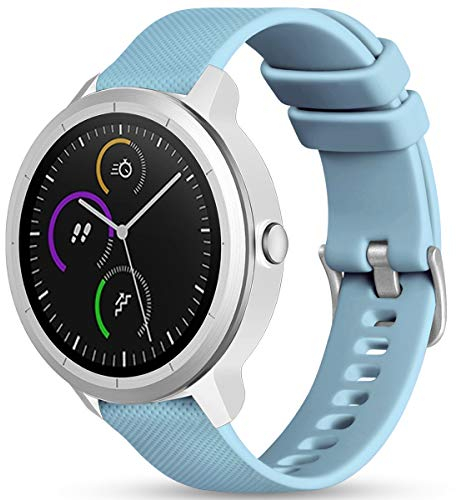 Vobafe Cinturino per Garmin Venu/2 Plus/sq/sq2 Music/Vivoactive 3/Forerunner 55/245/645, Cinturino in silicone morbido da 20mm per Garmin Instinct 2S/Vivomove HR/Fenix 7S,Azzurro