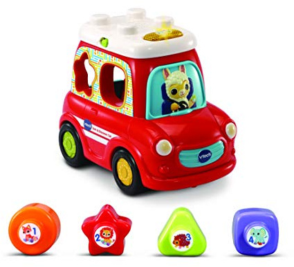 VTech Sort & Discover Auto, Pädagogisches Stapelspielzeug für Kinder, Formsortierer Spielzeug für Kleinkinder mit Lichtern und Geräuschen, geeignet für Mädchen und Jungen ab 12 Monaten