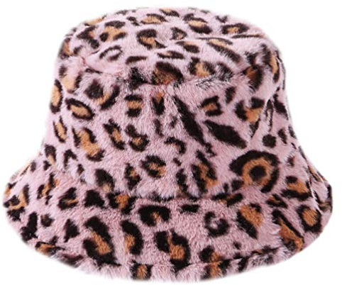 VALICLUD Sonnenhut Damenhut Outdoor-Hut Wintermützen für Frauen Kunstpelz Eimer Hut Leopardenmuster Fischerhut Kappe Vintage Warmer Hut Hüte Für Frauen Damen Damenmützen Sonnenhut Damen