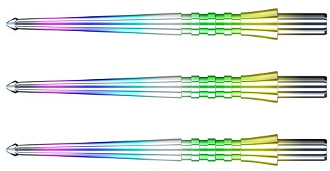 RED DRAGON Spezialisierte Dartpunkte - Raptor GT Dartpunkte Regenbogen - 33 mm - 1 Satz pro Packung