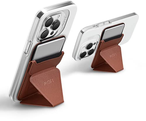 MOFT Magnetischer Handy Wallet Ständer, Veganem Leder Kartenhalter Stand Kompatibel mit Magsafe iPhone 17/16/15/14/13/12 Serie, 3 Betrachtungswinkel