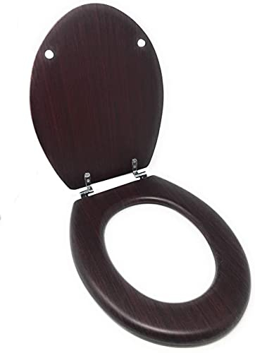 Vetrineinrete® Copriwater Universale in Legno MDF tavoletta da Bagno WC con Cerniere Resistente Legno Scuro 52947 N34