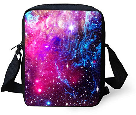 Binienty Kinder-Umhängetasche, kleine Umhängetasche, Handtasche, für Reisen, Schule, Wandern, Nebula Galaxy, Einheitsgröße